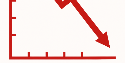 An animated image showing the bottom of a bar graph showing a descending pattern